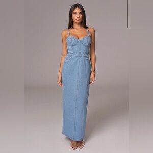 JLUX Label - Medium Wash Mara Denim Bustier Dress - XS - NWT - $160